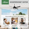 image:imageHunter 54 inch Outdoor or Indoor Ceiling Fan with LED Light  Black Ceiling Fan with Wall Control For Patio Garage or Porch Quiet Standard Mount 4 Blades  Searow 55086 Matte Black  with LED Light Standard Mount Wall Control 4 Blades For Patio Porch Garage 55086Matte Black