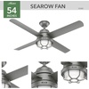 image:imageHunter 54 inch Outdoor or Indoor Ceiling Fan with LED Light  Black Ceiling Fan with Wall Control For Patio Garage or Porch Quiet Standard Mount 4 Blades  Searow 55086 Matte Black  with LED Light Standard Mount Wall Control 4 Blades For Patio Porch Garage 55086Matte Silver