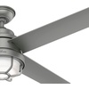 image:imageHunter 54 inch Outdoor or Indoor Ceiling Fan with LED Light  Black Ceiling Fan with Wall Control For Patio Garage or Porch Quiet Standard Mount 4 Blades  Searow 55086 Matte Black  with LED Light Standard Mount Wall Control 4 Blades For Patio Porch Garage 55086Matte Silver