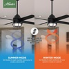 image:imageHunter 54 inch Outdoor or Indoor Ceiling Fan with LED Light  Black Ceiling Fan with Wall Control For Patio Garage or Porch Quiet Standard Mount 4 Blades  Searow 55086 Matte Black  with LED Light Standard Mount Wall Control 4 Blades For Patio Porch Garage 55086Matte Black