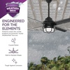 image:imageHunter 54 inch Outdoor or Indoor Ceiling Fan with LED Light  Black Ceiling Fan with Wall Control For Patio Garage or Porch Quiet Standard Mount 4 Blades  Searow 55086 Matte Black  with LED Light Standard Mount Wall Control 4 Blades For Patio Porch Garage 55086Matte Black
