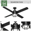 image:imageHunter 54 inch Outdoor or Indoor Ceiling Fan with LED Light  Black Ceiling Fan with Wall Control For Patio Garage or Porch Quiet Standard Mount 4 Blades  Searow 55086 Matte Black  with LED Light Standard Mount Wall Control 4 Blades For Patio Porch Garage 55086Matte Black