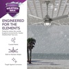 image:imageHunter 54 inch Outdoor or Indoor Ceiling Fan with LED Light  Black Ceiling Fan with Wall Control For Patio Garage or Porch Quiet Standard Mount 4 Blades  Searow 55086 Matte Black  with LED Light Standard Mount Wall Control 4 Blades For Patio Porch Garage 55086Matte Silver
