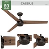 image:imageHunter 60 Cassius ENERGY STAR Outdoor Ceiling Fan Wall Control Bronze  64 more efficient than conventional models with 4speed Eco Whisper DC motor for great rooms or covered patiosPremier Bronze