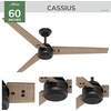 image:imageHunter 60 Cassius ENERGY STAR Outdoor Ceiling Fan Wall Control Bronze  64 more efficient than conventional models with 4speed Eco Whisper DC motor for great rooms or covered patiosMatte Black