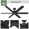 image:imageHunter 60 Kennicott IndoorOutdoor Ceiling Fan Remote Matte Bronze  SureSpeed high velocity airflow and nolight design suit patios large rooms or open spaces with easy speed adjustmentsMatte Black