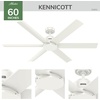 image:imageHunter 60 Kennicott IndoorOutdoor Ceiling Fan Remote Matte Bronze  SureSpeed high velocity airflow and nolight design suit patios large rooms or open spaces with easy speed adjustmentsFresh White