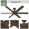 image:imageHunter 60 Kennicott IndoorOutdoor Ceiling Fan Remote Matte Bronze  SureSpeed high velocity airflow and nolight design suit patios large rooms or open spaces with easy speed adjustmentsMatte Bronze