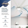 image:imageHunter 60 inch Outdoor or Indoor Ceiling Fan with LED Light  Ceiling Fan with Wall Control For Patio Garage or Porch Quiet Standard Mount 10 Blades  Overton 50719 Matte Nickel  with LED Light Standard Mount Wall Control Quiet 10 Blades For Patio Porch Garage 50719Matte White