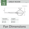 image:imageHunter 60 inch Outdoor or Indoor Ceiling Fan with LED Light  Ceiling Fan with Wall Control For Patio Garage or Porch Quiet Standard Mount 10 Blades  Overton 50719 Matte Nickel  with LED Light Standard Mount Wall Control Quiet 10 Blades For Patio Porch Garage 50719Matte Black