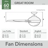 image:imageHunter 60 inch Outdoor or Indoor Ceiling Fan with LED Light  Ceiling Fan with Wall Control For Patio Garage or Porch Quiet Standard Mount 10 Blades  Overton 50719 Matte Nickel  with LED Light Standard Mount Wall Control Quiet 10 Blades For Patio Porch Garage 50719Matte White