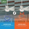 image:imageHunter 60 inch Outdoor or Indoor Ceiling Fan with LED Light  Ceiling Fan with Wall Control For Patio Garage or Porch Quiet Standard Mount 10 Blades  Overton 50719 Matte Nickel  with LED Light Standard Mount Wall Control Quiet 10 Blades For Patio Porch Garage 50719Matte White