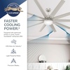 image:imageHunter 60 inch Outdoor or Indoor Ceiling Fan with LED Light  Ceiling Fan with Wall Control For Patio Garage or Porch Quiet Standard Mount 10 Blades  Overton 50719 Matte Nickel  with LED Light Standard Mount Wall Control Quiet 10 Blades For Patio Porch Garage 50719Matte Black