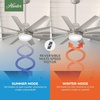 image:imageHunter 60 inch Outdoor or Indoor Ceiling Fan with LED Light  Ceiling Fan with Wall Control For Patio Garage or Porch Quiet Standard Mount 10 Blades  Overton 50719 Matte Nickel  with LED Light Standard Mount Wall Control Quiet 10 Blades For Patio Porch Garage 50719Matte Nickel