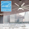 image:imageHunter 60 inch Outdoor or Indoor Ceiling Fan with LED Light  Ceiling Fan with Wall Control For Patio Garage or Porch Quiet Standard Mount 10 Blades  Overton 50719 Matte Nickel  with LED Light Standard Mount Wall Control Quiet 10 Blades For Patio Porch Garage 50719Matte Nickel