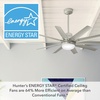 image:imageHunter 60 inch Outdoor or Indoor Ceiling Fan with LED Light  Ceiling Fan with Wall Control For Patio Garage or Porch Quiet Standard Mount 10 Blades  Overton 50719 Matte Nickel  with LED Light Standard Mount Wall Control Quiet 10 Blades For Patio Porch Garage 50719Matte Nickel