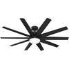 image:imageHunter 60 inch Outdoor or Indoor Ceiling Fan with LED Light  Ceiling Fan with Wall Control For Patio Garage or Porch Quiet Standard Mount 10 Blades  Overton 50719 Matte Nickel  with LED Light Standard Mount Wall Control Quiet 10 Blades For Patio Porch Garage 50719Matte Black