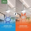 image:imageHunter 60 inch Outdoor or Indoor Ceiling Fan with LED Light  Ceiling Fan with Wall Control For Patio Garage or Porch Quiet Standard Mount 10 Blades  Overton 50719 Matte Nickel  with LED Light Standard Mount Wall Control Quiet 10 Blades For Patio Porch Garage 50719Matte White