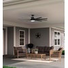 image:imageHunter 60 inch Outdoor or Indoor Ceiling Fan with LED Light  Ceiling Fan with Wall Control For Patio Garage or Porch Quiet Standard Mount 10 Blades  Overton 50719 Matte Nickel  with LED Light Standard Mount Wall Control Quiet 10 Blades For Patio Porch Garage 50719Matte Black