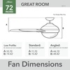 image:imageHunter 60 inch Outdoor or Indoor Ceiling Fan with LED Light  Ceiling Fan with Wall Control For Patio Garage or Porch Quiet Standard Mount 10 Blades  Overton 50719 Matte Nickel  with LED Light Standard Mount Wall Control Quiet 10 Blades For Patio Porch Garage 50719Matte White