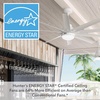 image:imageHunter 60 inch Outdoor or Indoor Ceiling Fan with LED Light  Ceiling Fan with Wall Control For Patio Garage or Porch Quiet Standard Mount 10 Blades  Overton 50719 Matte Nickel  with LED Light Standard Mount Wall Control Quiet 10 Blades For Patio Porch Garage 50719Matte White