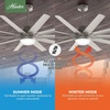 image:imageHunter 60 inch Outdoor or Indoor Ceiling Fan with LED Light  Ceiling Fan with Wall Control For Patio Garage or Porch Quiet Standard Mount 10 Blades  Overton 50719 Matte Nickel  with LED Light Standard Mount Wall Control Quiet 10 Blades For Patio Porch Garage 50719Matte Nickel
