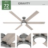 image:imageHunter 72 inch WiFi Gravity Matte Silver Ceiling Fan with LED Light Kit and Handheld Remote