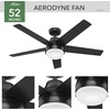 image:imageHunter Aerodyne Indoor Ceiling Fan Smart Modern 52 inch Matte Silver  with LED Light and Remote Control Standard Mount 5 Blades For Bedroom Living Room Kitchen 51315Matte Black