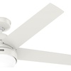 image:imageHunter Aerodyne Indoor Ceiling Fan Smart Modern 52 inch Matte Silver  with LED Light and Remote Control Standard Mount 5 Blades For Bedroom Living Room Kitchen 51315Fresh White