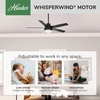 image:imageHunter Aerodyne Indoor Ceiling Fan Smart Modern 52 inch Matte Silver  with LED Light and Remote Control Standard Mount 5 Blades For Bedroom Living Room Kitchen 51315Matte Black