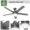 image:imageHunter Aerodyne Indoor Ceiling Fan Smart Modern 52 inch Matte Silver  with LED Light and Remote Control Standard Mount 5 Blades For Bedroom Living Room Kitchen 51315Matte Silver