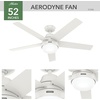image:imageHunter Aerodyne Indoor Ceiling Fan Smart Modern 52 inch Matte Silver  with LED Light and Remote Control Standard Mount 5 Blades For Bedroom Living Room Kitchen 51315Fresh White