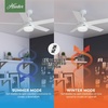 image:imageHunter Aerodyne Indoor Ceiling Fan Smart Modern 52 inch Matte Silver  with LED Light and Remote Control Standard Mount 5 Blades For Bedroom Living Room Kitchen 51315Fresh White