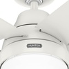 image:imageHunter Aerodyne Indoor Ceiling Fan Smart Modern 52 inch Matte Silver  with LED Light and Remote Control Standard Mount 5 Blades For Bedroom Living Room Kitchen 51315Fresh White