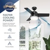 image:imageHunter Aker Indoor Ceiling Fan Modern Small 36 inch Fresh White  with LED Light and Pull Chain Standard Mount Quiet 3 Blades For Bedroom Home Office Laundry Room 59301Brushed Nickel