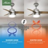 image:imageHunter Aker Indoor Ceiling Fan Modern Small 36 inch Fresh White  with LED Light and Pull Chain Standard Mount Quiet 3 Blades For Bedroom Home Office Laundry Room 59301Brushed Nickel
