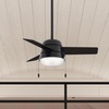 image:imageHunter Aker Indoor Ceiling Fan Modern Small 36 inch Fresh White  with LED Light and Pull Chain Standard Mount Quiet 3 Blades For Bedroom Home Office Laundry Room 59301Matte Black