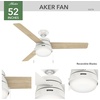 image:imageHunter Aker Indoor Ceiling Fan Modern Small 36 inch Fresh White  with LED Light and Pull Chain Standard Mount Quiet 3 Blades For Bedroom Home Office Laundry Room 59301Fresh White