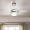 image:imageHunter Aker Indoor Ceiling Fan Modern Small 36 inch Fresh White  with LED Light and Pull Chain Standard Mount Quiet 3 Blades For Bedroom Home Office Laundry Room 59301Fresh White