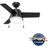 image:imageHunter Aker Indoor Ceiling Fan Modern Small 36 inch Fresh White  with LED Light and Pull Chain Standard Mount Quiet 3 Blades For Bedroom Home Office Laundry Room 59301Matte Black