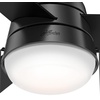 image:imageHunter Aker Indoor Ceiling Fan Modern Small 36 inch Fresh White  with LED Light and Pull Chain Standard Mount Quiet 3 Blades For Bedroom Home Office Laundry Room 59301Matte Black
