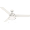 image:imageHunter Aker Indoor Ceiling Fan Modern Small 36 inch Fresh White  with LED Light and Pull Chain Standard Mount Quiet 3 Blades For Bedroom Home Office Laundry Room 59301Fresh White
