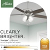 image:imageHunter Amberlin Indoor Ceiling Fan Pull Chain 52 inch Brushed Nickel  with LED Lights Standard Mount 5 Blades For Bedroom Living Room Includes Bulbs 53216Brushed Nickel Finish