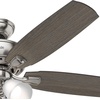 image:imageHunter Amberlin Indoor Ceiling Fan Pull Chain 52 inch Brushed Nickel  with LED Lights Standard Mount 5 Blades For Bedroom Living Room Includes Bulbs 53216Brushed Nickel Finish