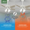 image:imageHunter Amberlin Indoor Ceiling Fan Pull Chain 52 inch Brushed Nickel  with LED Lights Standard Mount 5 Blades For Bedroom Living Room Includes Bulbs 53216Fresh White finish