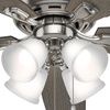 image:imageHunter Amberlin Indoor Ceiling Fan Pull Chain 52 inch Brushed Nickel  with LED Lights Standard Mount 5 Blades For Bedroom Living Room Includes Bulbs 53216Brushed Nickel Finish