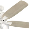image:imageHunter Amberlin Indoor Ceiling Fan Pull Chain 52 inch Brushed Nickel  with LED Lights Standard Mount 5 Blades For Bedroom Living Room Includes Bulbs 53216Fresh White finish