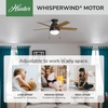 image:imageHunter Anslee Indoor Ceiling Fan with LED Light 46 inch Fresh White  Low Profile Mount Pull Chain 5 Blades For Bedroom Living Room Kitchen 59269Brown
