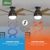 image:imageHunter Anslee Indoor Ceiling Fan with LED Light 46 inch Fresh White  Low Profile Mount Pull Chain 5 Blades For Bedroom Living Room Kitchen 59269Brown