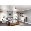 image:imageHunter Anslee Indoor Ceiling Fan with LED Light 46 inch Fresh White  Low Profile Mount Pull Chain 5 Blades For Bedroom Living Room Kitchen 59269Brushed Nickel Finish